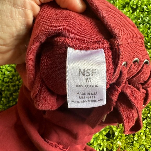 NSF Distressed Maddox Jogger Sweatpants Burgundy - Picture 8 of 8